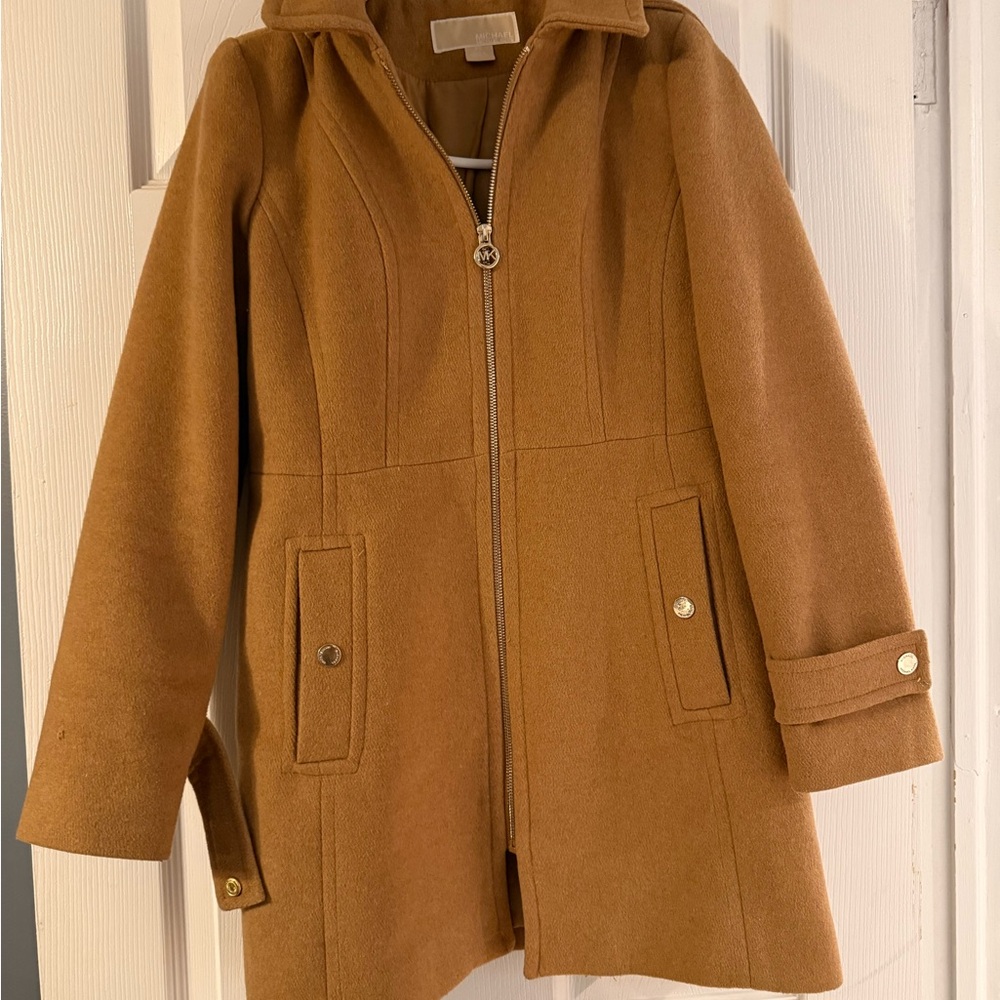 Michael Kors Tan Jacket with Gold Zipper
